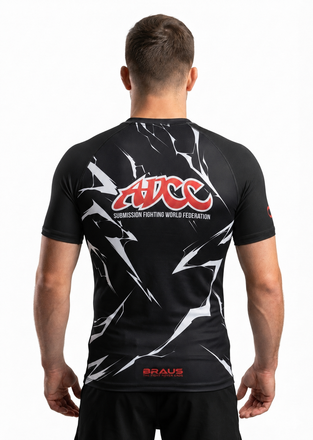 ADCC Lightning Rash Guard Short Sleeve - Black (Adult)