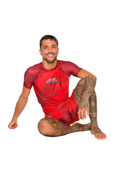 ADCC Red No Gi Rash Guard Short Sleeve