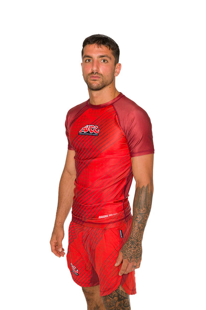 ADCC Red No Gi Rash Guard Short Sleeve