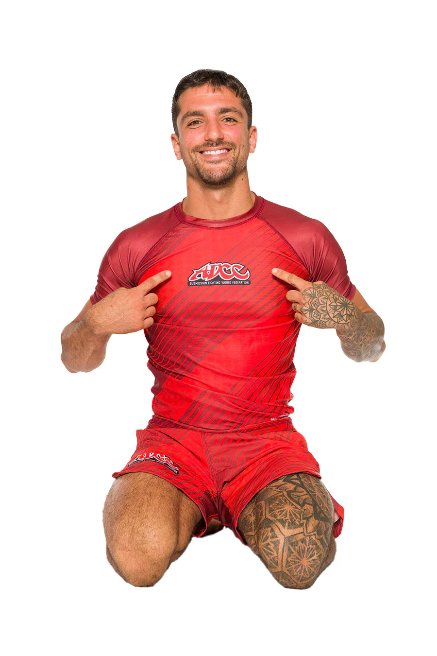 ADCC Red No Gi Rash Guard Short Sleeve