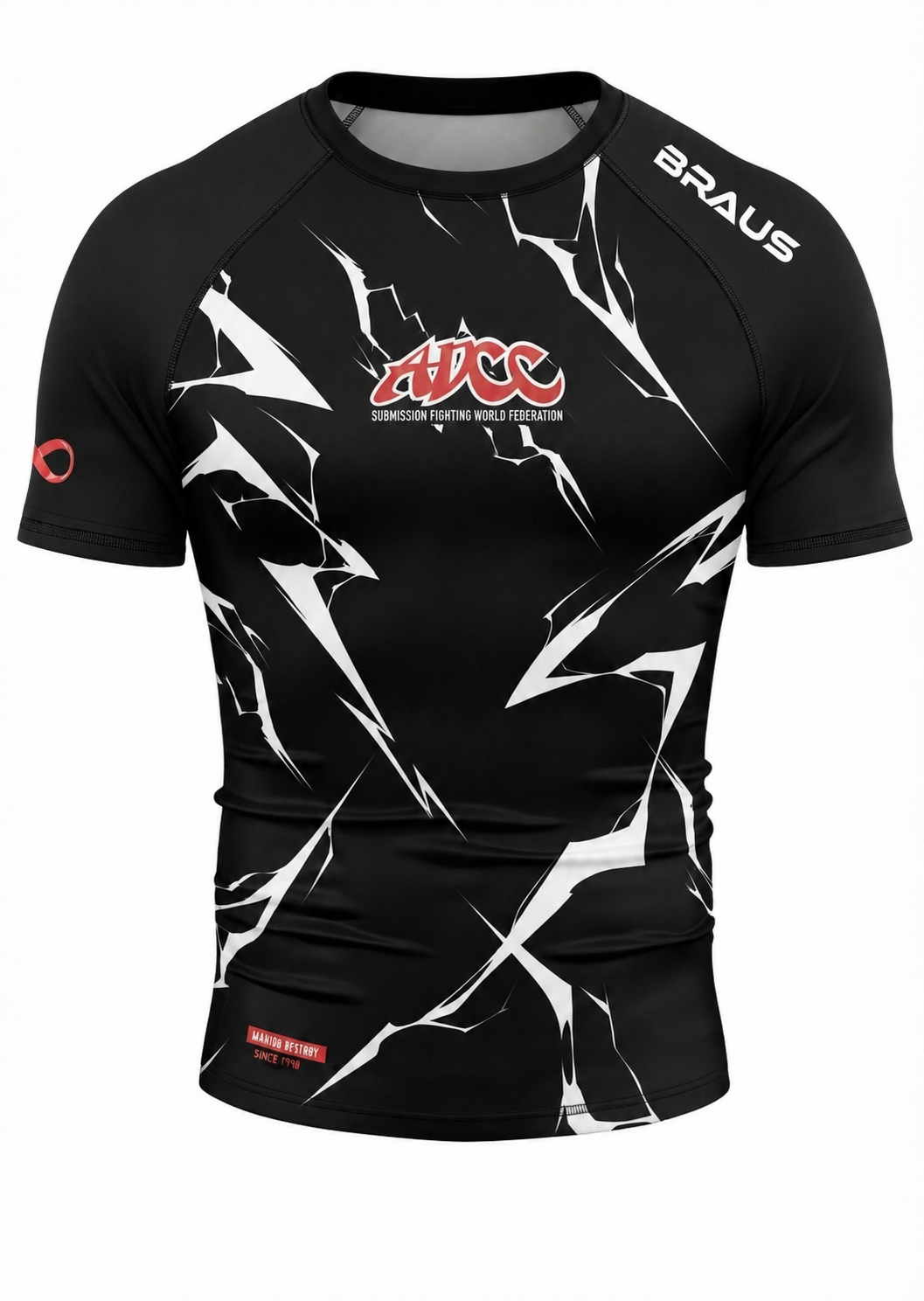 ADCC Lightning Rash Guard Short Sleeve - Black (Adult)