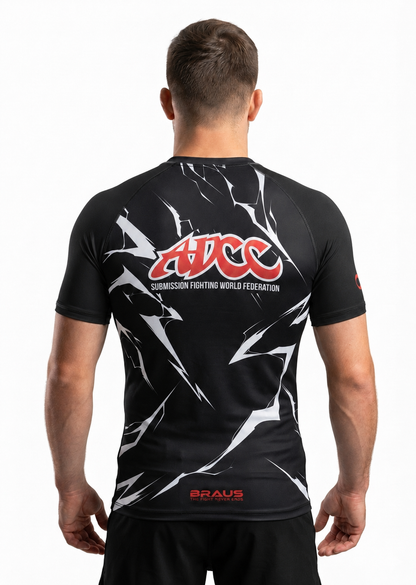 ADCC Lightning Rash Guard Short Sleeve - Black (Adult)